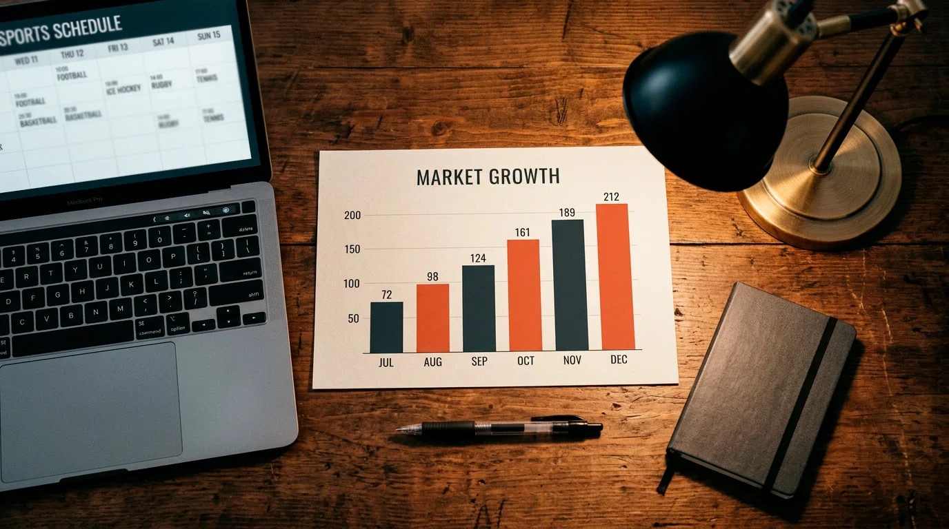 UFC betting market growth chart showing rising handle volumes across combat sports wagering